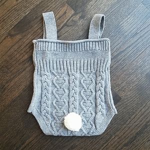 Grey bunny tail romper